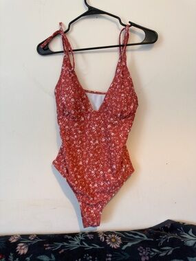 Red Floral One-Piece Swimsuit